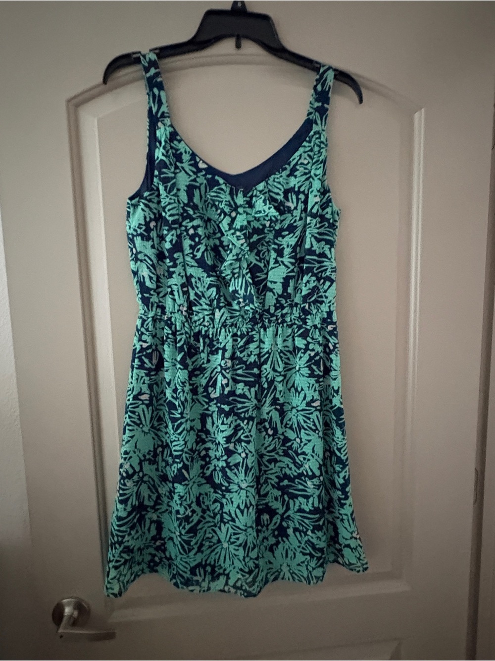 GAP Navy Dress with Teal Green Print
